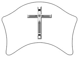 DABAN-510-SL-WT Silver Single Cross White